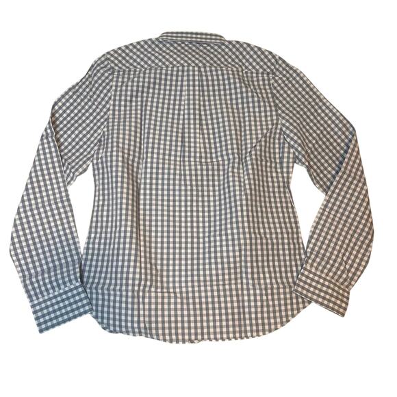 NWT UNTUCKit Blue Gingham Button-Up Cotton Shirt Women’s 4 Tailored - Picture 3 of 5